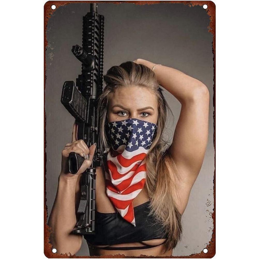 Pinup Military Metal Tin Signs Plaque Wall Decoration Vintage Art Posters Iron Painting for Man Cave Home Cafe Garden Club Bar