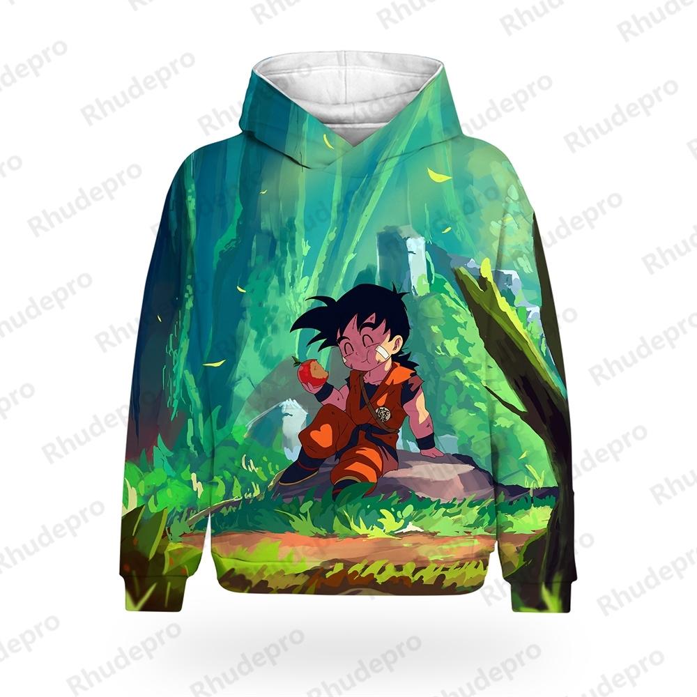 DragonBallZ Hoodie Children's 3D Hoodie Fashion Hoodie Long Sleeve Round Neck Casual Animation Super Saiya Goku Hoodie