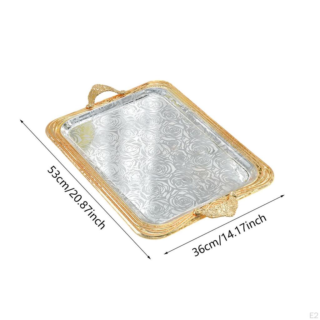 Serving Tray Decorative Iron Art Non Slip Vanity Jewelry for Coffee Table Dresser