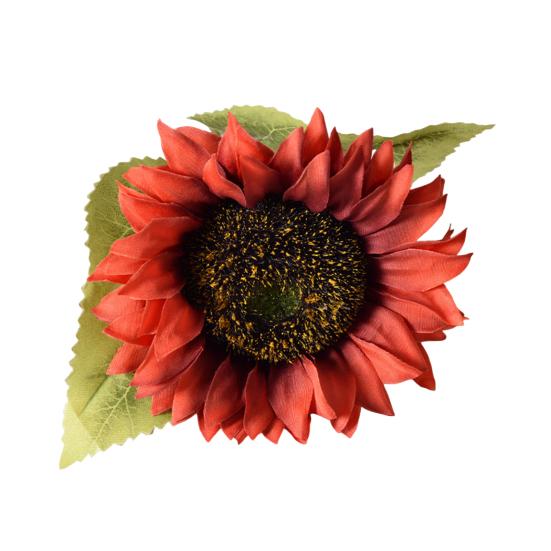 Artificial Sunflower Bouquet Realistic Long Stem Fake Silk Flower with Leaves Faux Floral Arrangement for Vase Wedding Table Home Spring Summer Decor
