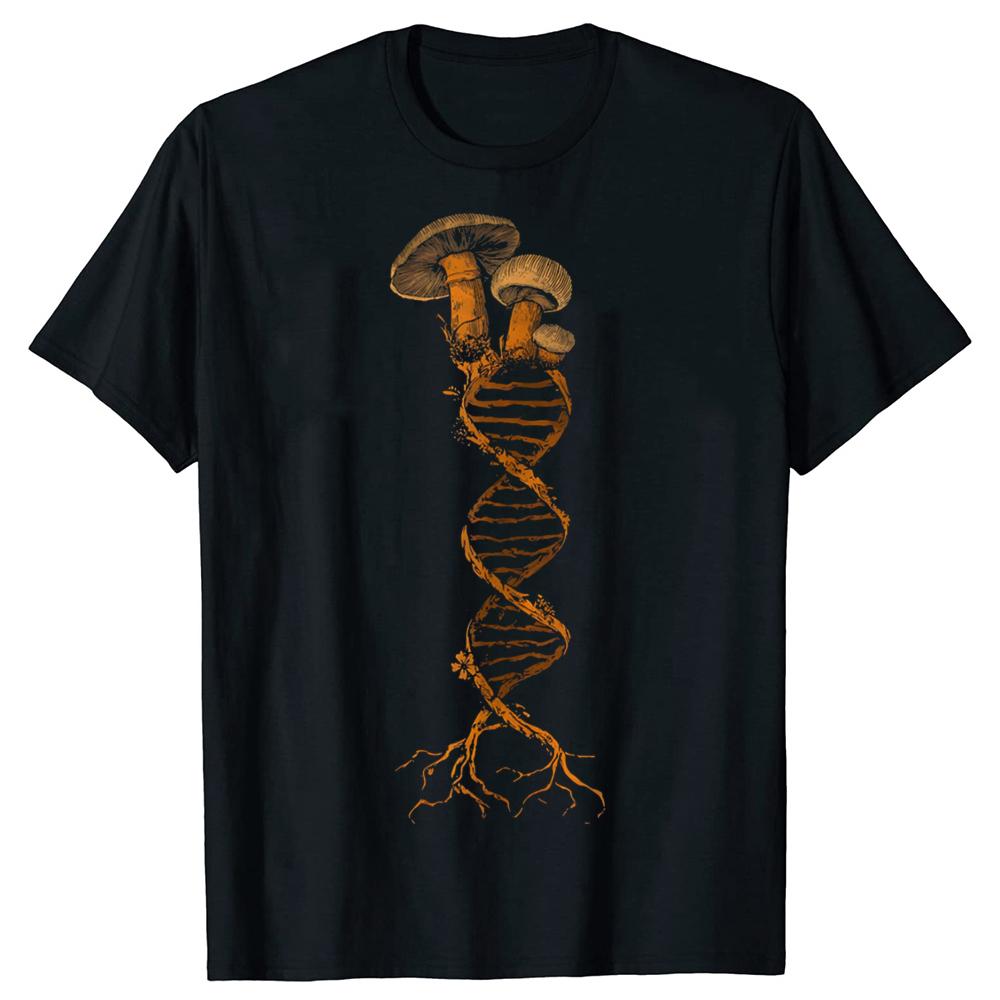 Mushroom DNA Mycology Mushroom Hunter Tshirt Womens Fashion Casual Street Style Tshirt Women Clothing Fashion Graphic Tshirts
