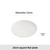 Piatto piano e piatto rotondo in ceramica sottosmalto bianco di design di alta gamma goffrato, un nuovo tipo di piatto da cucina casalinga