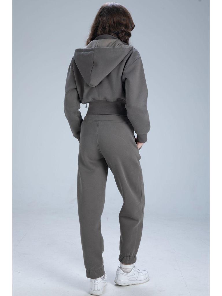 Lulu Zgly Women's Autumn Winter Hooded Sports Jacket & Yoga Set for Running, Mountaineering, Training & Fitness