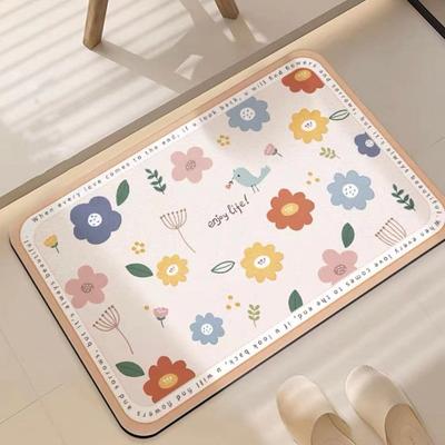 Diatom Mud Absorbent Floor Mat, Bathroom Floor Mat, Kitchen Entrance Non Slip Quick Drying Toilet Door Mat