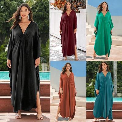 Plus Size Beach Cover Up Dress European American Cotton Summer