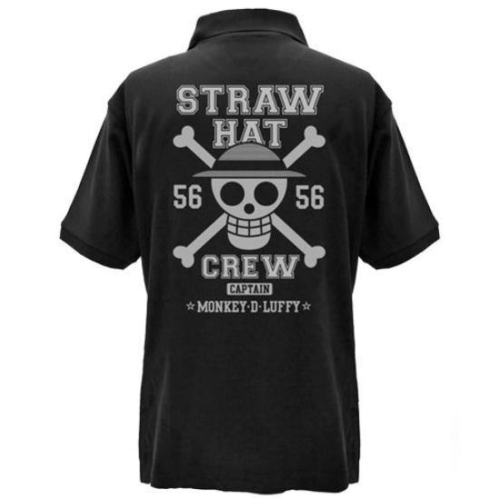 One Piece Straw Hat Pirates Polo Shirt Black [COSPA] SizeXL
