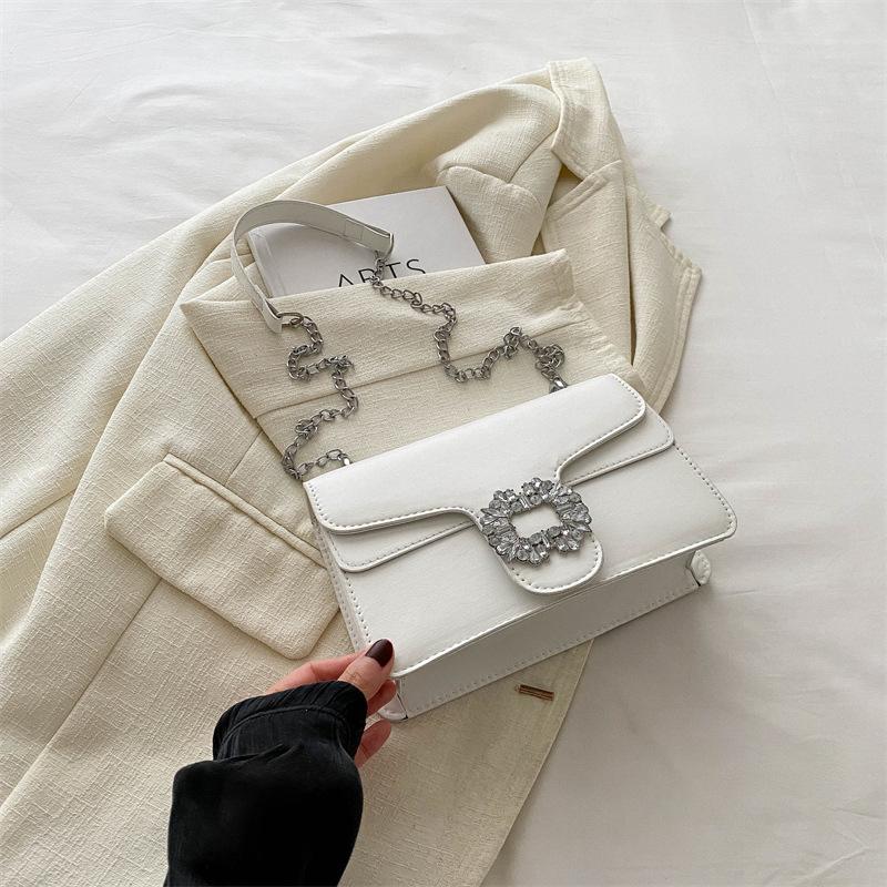 

Модна персоналізована маленька квадратна сумка 2024, нова проста повсякденна сумочка, жіноча сумка з іноземною текстурою, сумка через плече білий