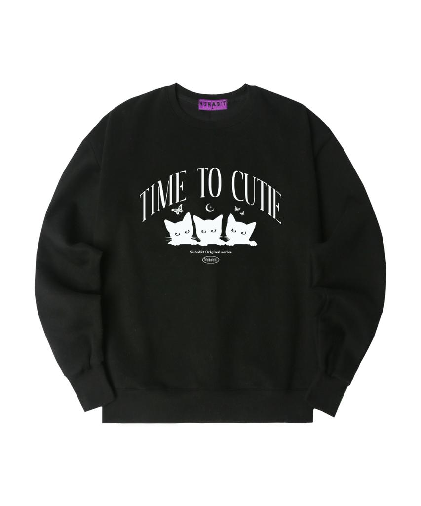 NUHABIT N/H Time To Cutie Oversized Fleece-Lined Sweatshirt_Black (Som4-4Nh1215)