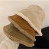 Warm Chic Lamb Wool Bucket Hat For Winter Women Stylish Cozy Fuzzy Cute Hat Fisherman