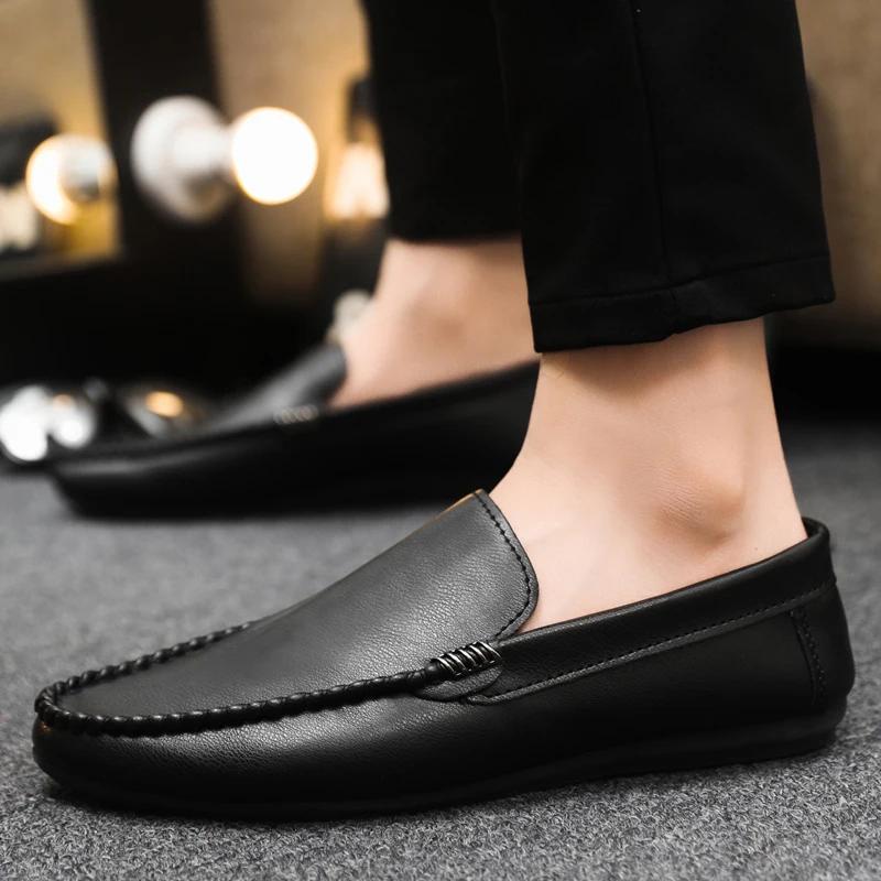 Genuine Leather Breathable Slip on Men Driving Shoes Luxury Brand Italian Men Loafers Men Casual Shoes Moccasins Chaussure Homme