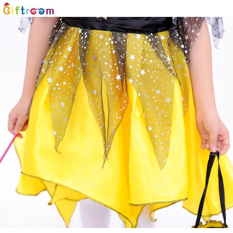 Halloween Clothes Children Witch Irregular Skirt Dress Witch Show Costume