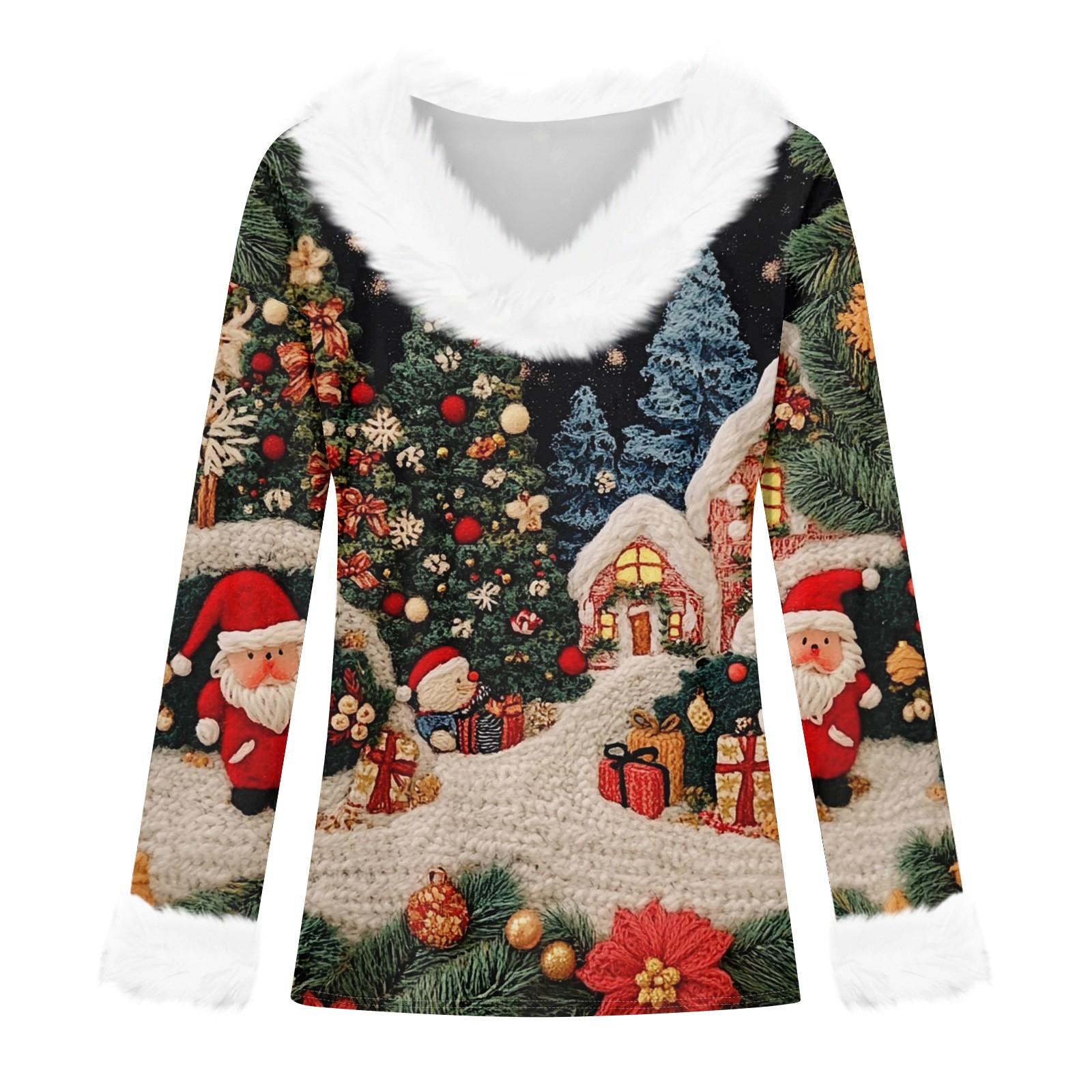 Женский модный повседневный топ с V-образным вырезом и длинными рукавами — фото 5