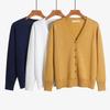 Maglione da Ufficio Autunnale Lavorato a Maglia Casual Scollo a V Manica Lunga Cardigan Versatile Monocolore Bottoni Cardigan Lavorati a Maglia Capospalla 29625