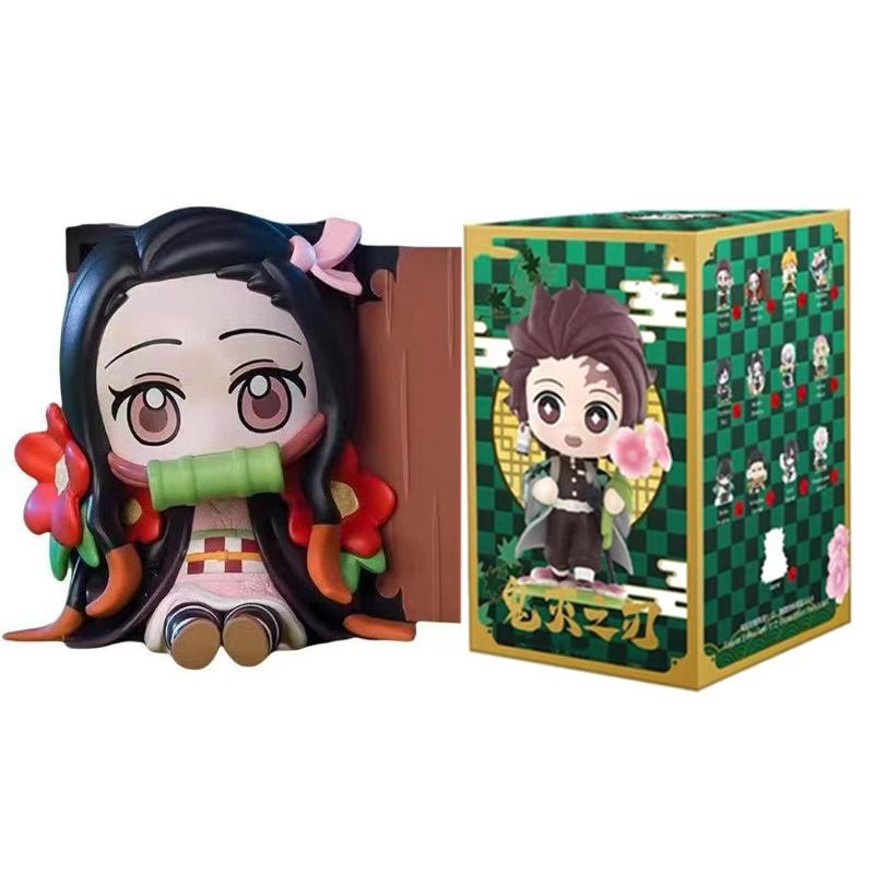 2026 Tanjiro Kamado Nezuko Demon-Slayer Anime Cartoon Figure Blind Box Creative  Statue Ornament Surprise Gift Box