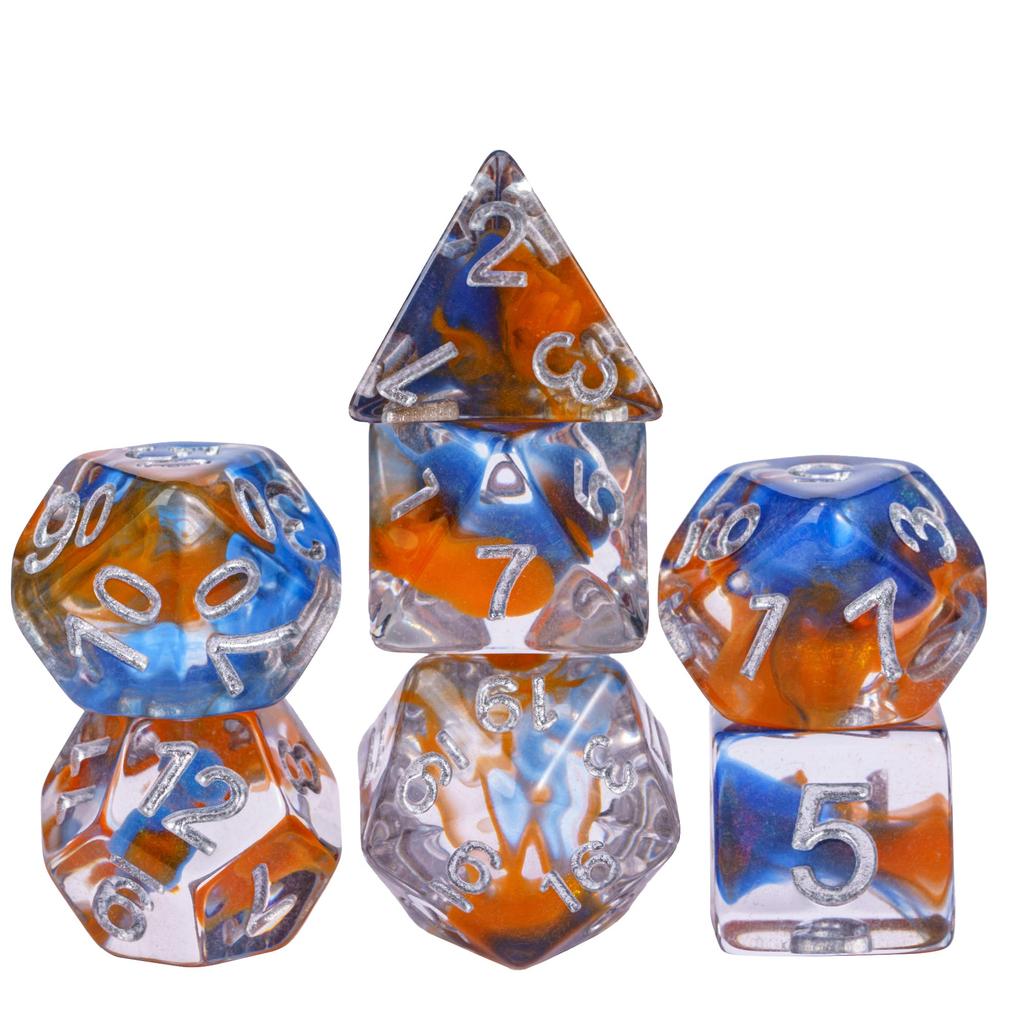 Cusdie Cool Magma DND Dice 7pcs Polyhedral Dice Set for Dungeons & Dragons Role Playing Board Games --Multiple Color Options