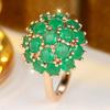 Elegant Green Cubic Zirconia Engagement Ring for Women Party Wedding Rings Jewelry Gift