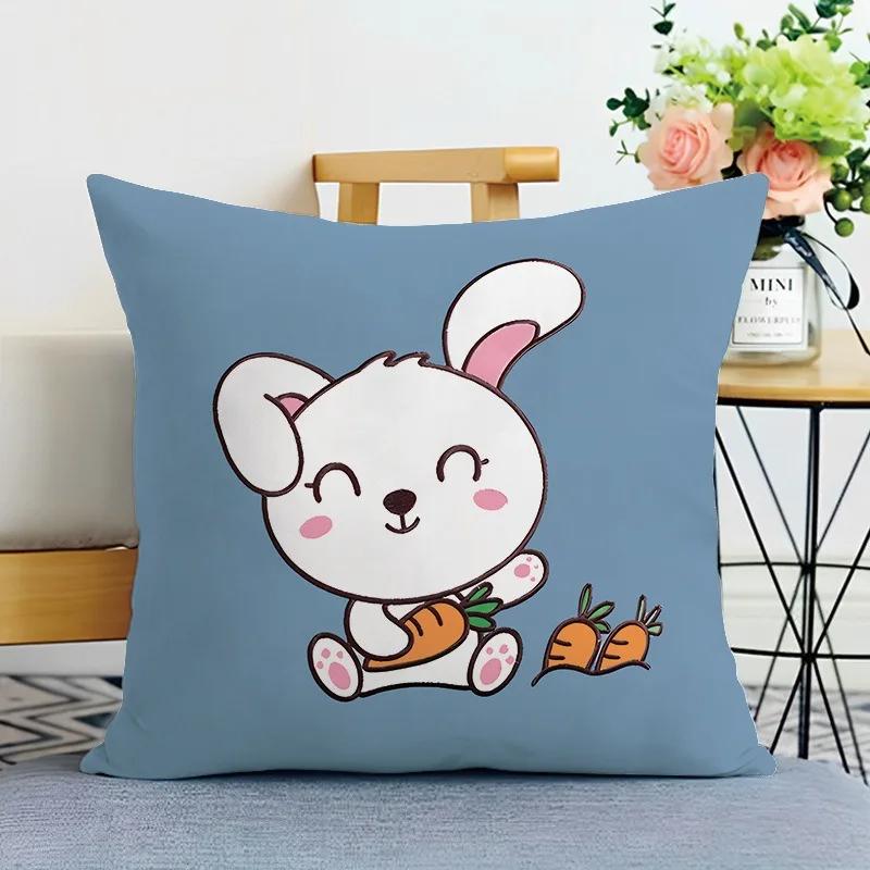 Cartoon Animal Print Decorative Pillowcase Bedroom Living Room Square Cushion Pillowcase