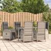 VidaXL Garden Lounge Set 7 Pcs with Cushions Grey Wicker 3185036