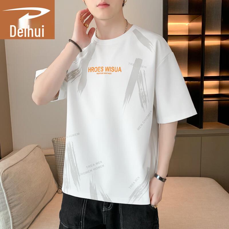 

Deerhui Men s American Style Loose-Fit Short Sleeve T-Shirt 5XL