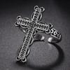 1 STuks Punk Vintage Zwart Grote Open Kruis Ring Voor Vrouwen Feest Sieraden Mannen Trendy Gotisch Goud Zilver Kleur Vinger Ringen Anillo