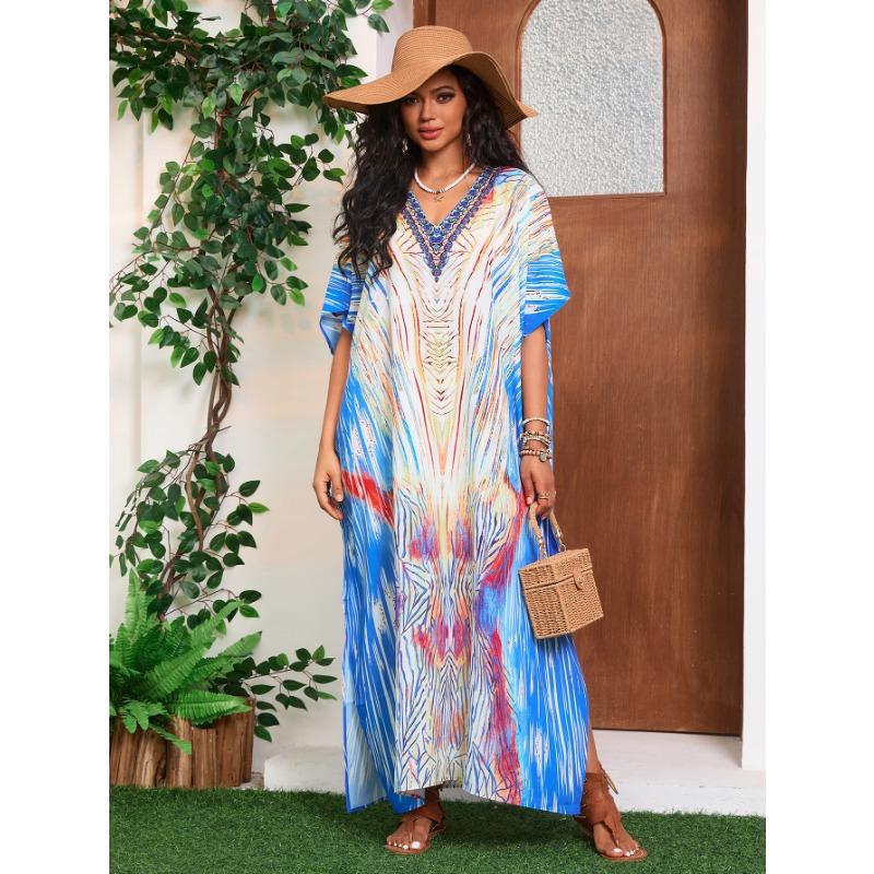 Plus Size Women's New Printed Holiday Beach Cover Up