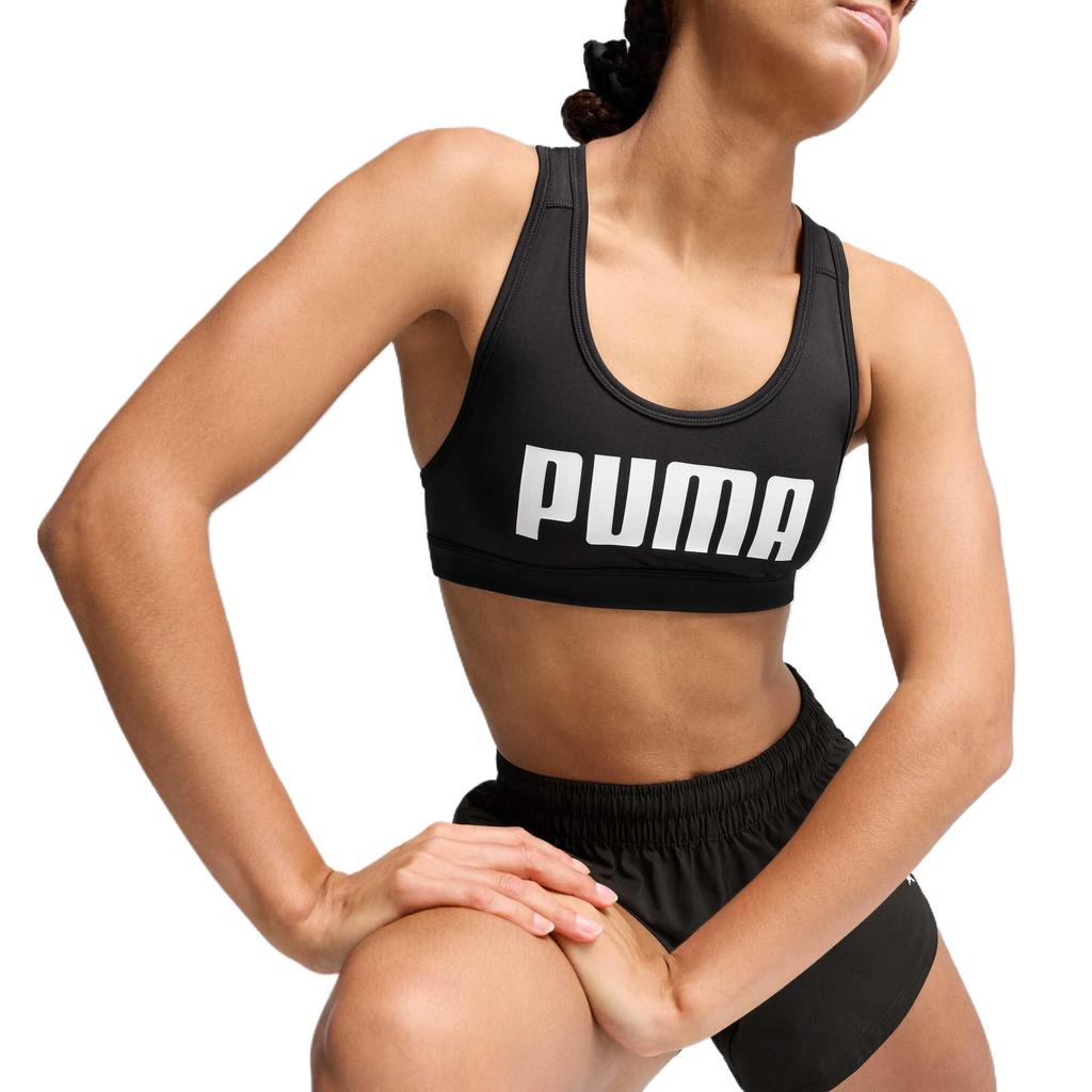 Puma Solid Color Logo Print Crop Sports Tank Top Women Tops Black 527356-01