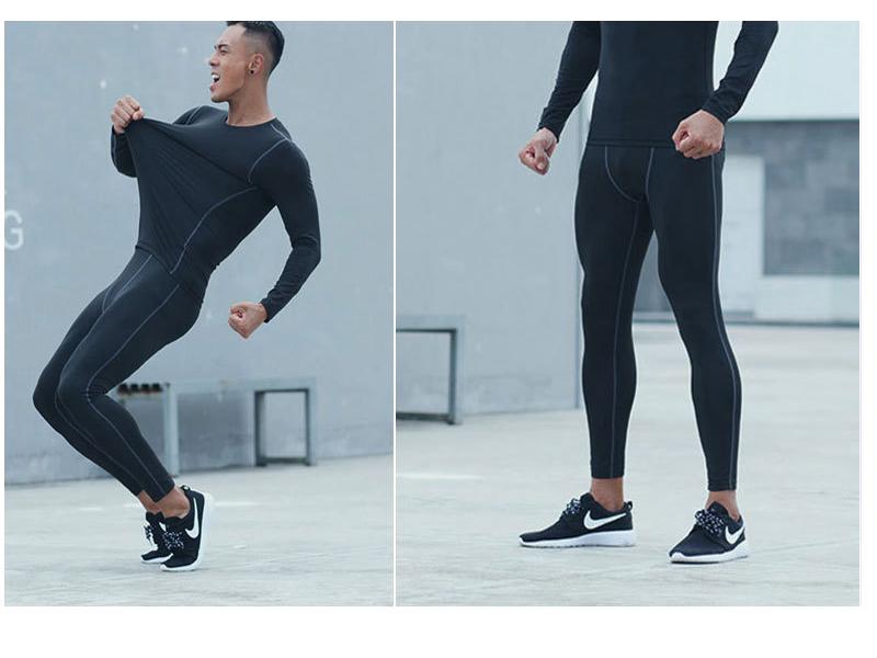 Men's Autumn/Winter Fleece-Lined Quick-Dry Long-Sleeve Running Shirt