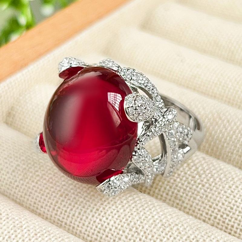 Autumn And Winter Jewelry Copper Bottom Gold-Plated Denier Blue Spinel Personalized Women'S Ring Main Stone 18 * 20