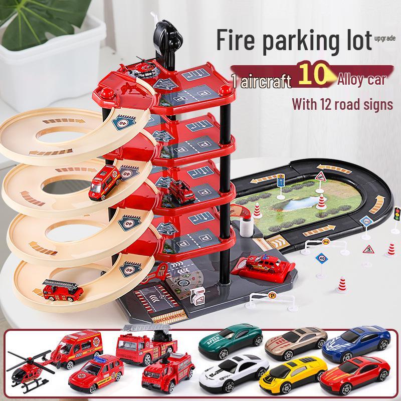 Kids' Multi-Level Alloy Car Parking Adventure Puzzle Playset