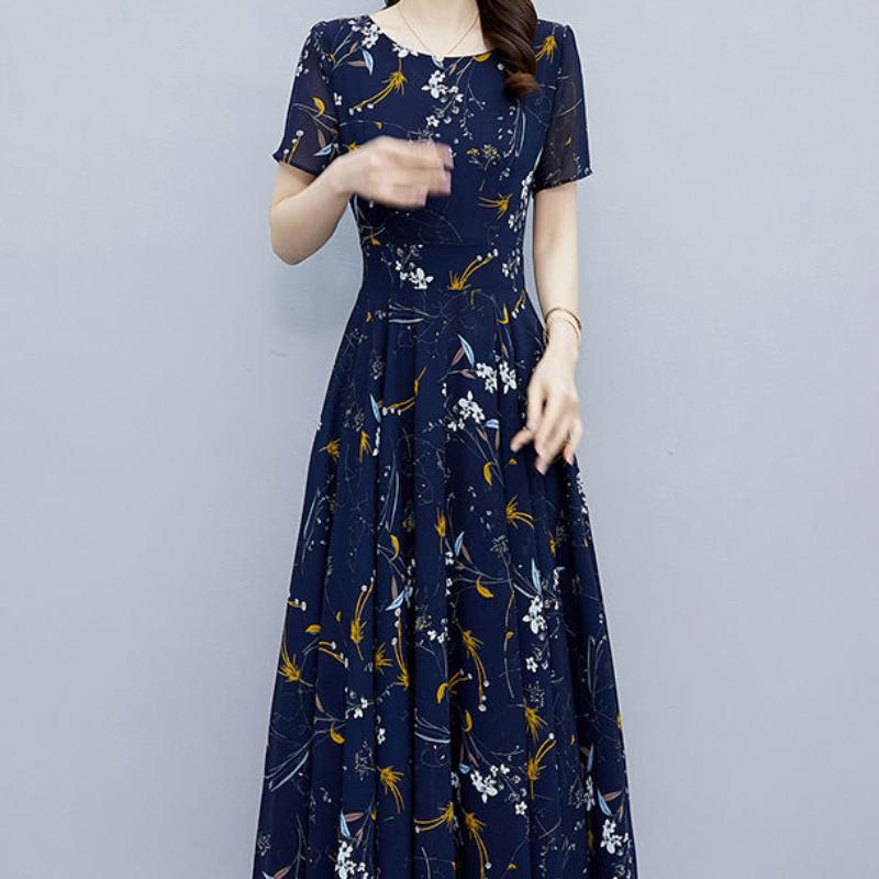 White Floral Chiffon Bodycon Office Lady Dress Summer Elegant Casual Prom Long Dresses 2025 Women Vintage Party Evening Dress