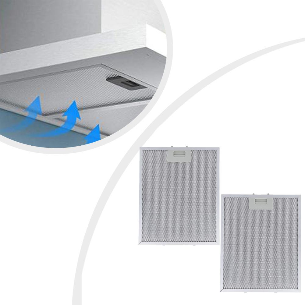 2pcs 325x340x9mm Aluminum Cooker Hood Filters Metal Mesh Extractor Vent Filter For Kitchen Range Hood Vents
