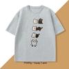 Funny Black Cat T-shirt Women Street T Shirt Fashion Casual Clothing Crewneck Breathable Tshirt Graphic Tees