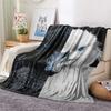 1PC Bicolor Animal Portraits Print FlAannel Blanket, High Quality Comfortable for All Seasons, Home Decor, Warmth and Comfort