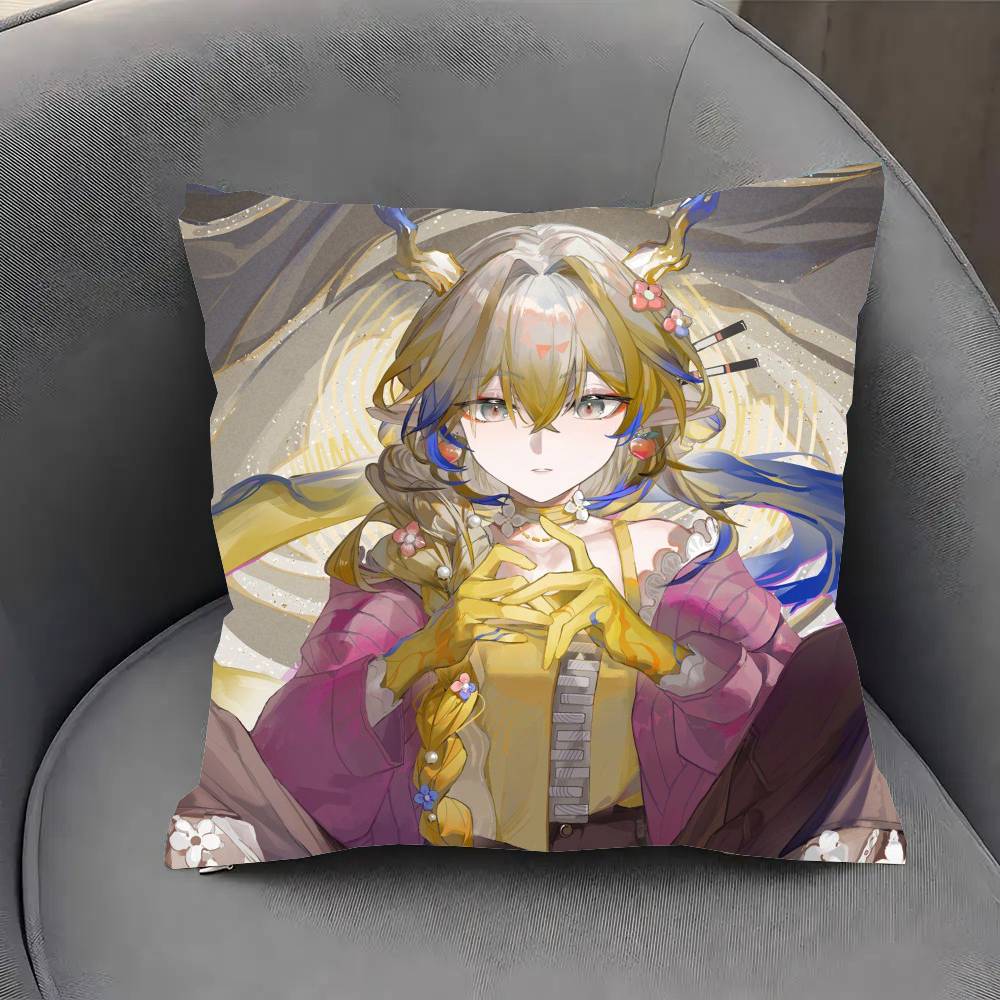 Shu Animerad Spel A-Arknights Kuddfodral Soffkuddeöverdrag Rum Heminredning