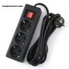 1Pcs Light Switch With Extension Cable 2/3/5 Meters Eu Home Standard German Type Power Strip 3/4/5 Sockets In Row Flat Adapter