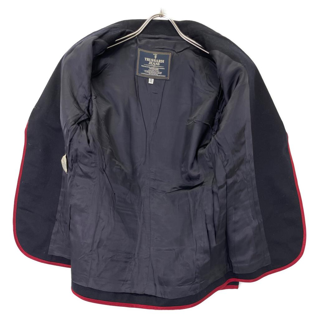 Trussardi Námořnická x Červený emblém Zlatý knoflík Vlna Kašmír Sako 28/42 Námořnická červenáPoužité