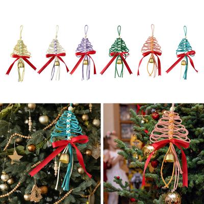 Pingente de Árvore de Natal Artesanal Enfeite Decoração de Natal Versátil com Sino para Parede Casa Festival Aniversário Janela