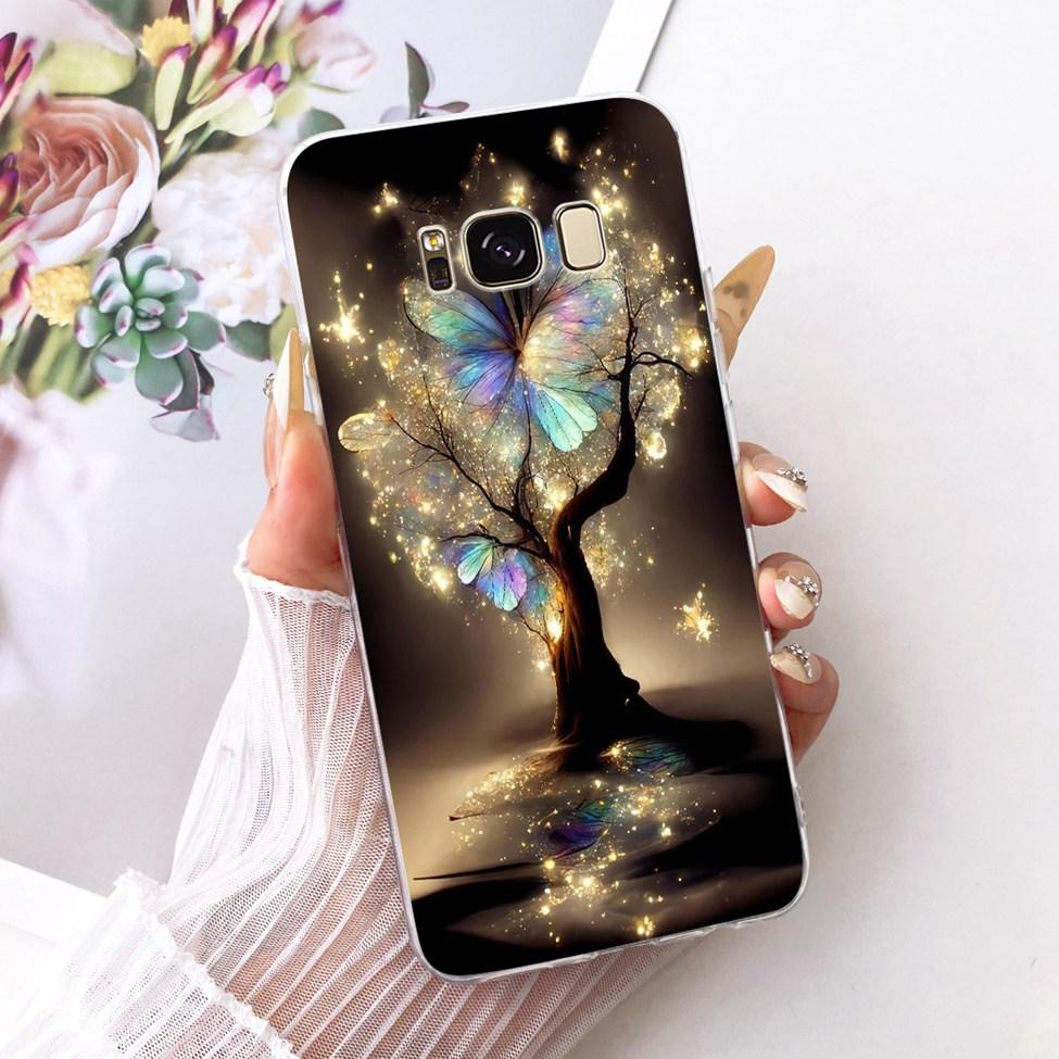Clear For Samsung Galaxy S8 Plus SM-G955F Cover For Samsung S8+ Case Luxury Crown A-Z Letters 2D Flat Pattern Soft Phone Case