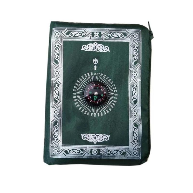 5pcs Islamic Travel Prayer Mat Set Optional Compassed Waterproofie Polyester Prayer Carpet With Large Carry Bag 60x100cm