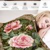 Vintage Rose Garden Art Blanket Soft And Portable Four Season Home Bed Sofa Blanket Office Travel Lunch Break Warm Blanket A5