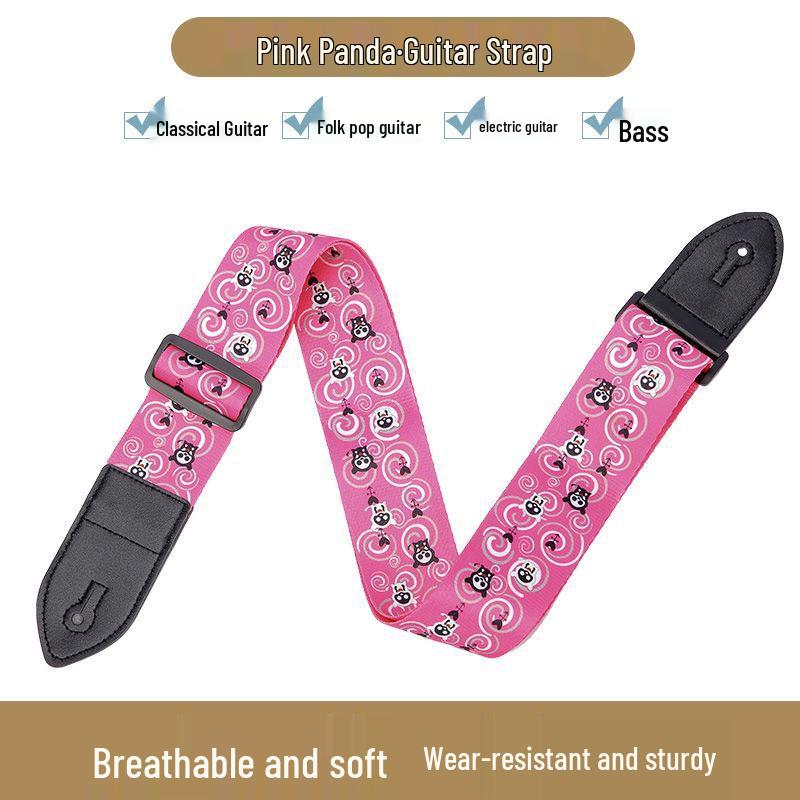 Polyester Printed Guitar/Bass Strap: Widened, Thickened, Punch-Free for Boys & Girls