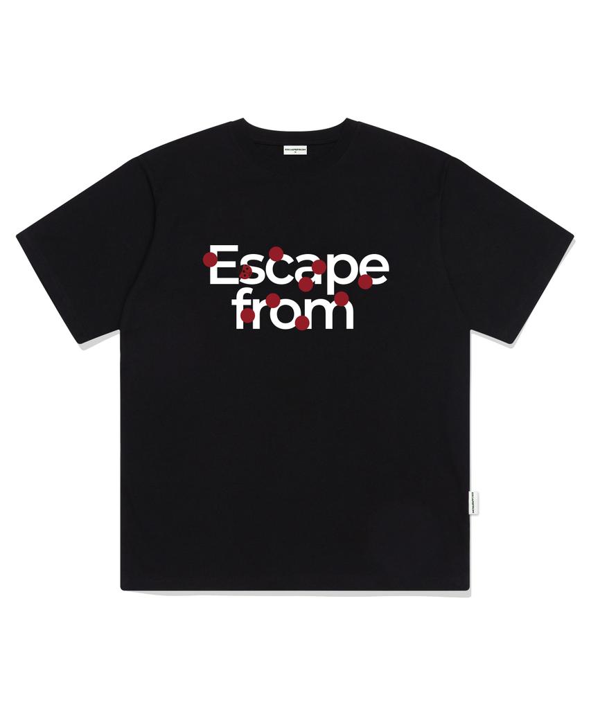 ESCAPEFROM Logo Ladybug Print Oversized Short Sleeve T-Shirt Black