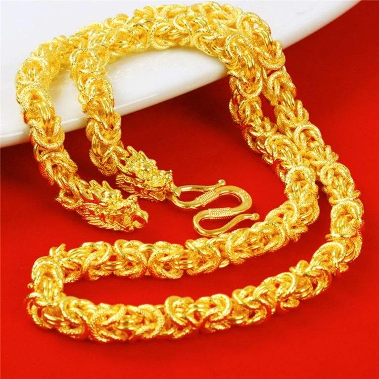 Men's Cloth Pattern Dragon Head Necklace Imitation Domineering Fashion