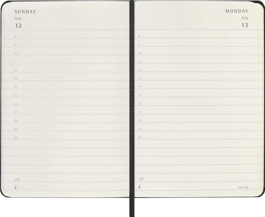 Moleskine 2026 January Daily Pocket Size x DHB12DC2Y26 Planner, Start, 12-Month Diary, (9cm 14cm), Hardcover, Black,