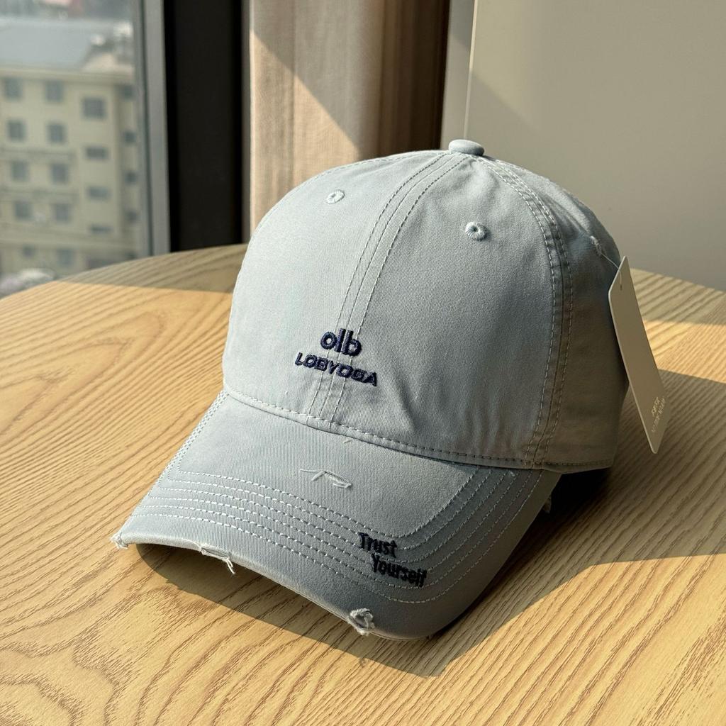 Korean-style Soft-top Simple Trendy Letter Embroidered Baseball Cap for Men and Women, Washed Pure Cotton, Casual and Versatile Duckbill Cap for