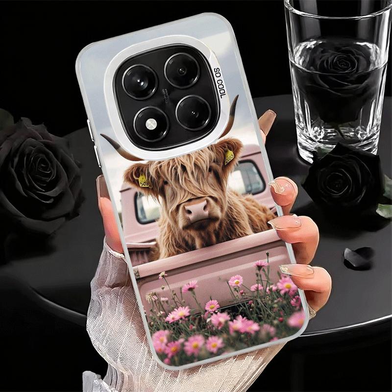 Cute Highland Cow Soft Phone Case for Xiaomi Redmi Note 13 14 15 Pro Plus 12S 12 11S 11 11T 10S 10 Shockproof Cover Back Shell