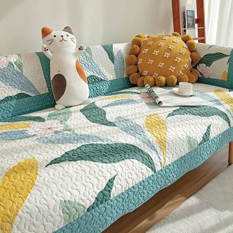 

Цветочный узор, четыре сезона, диванное полотенце, хлопчатобумажная ткань, художественная окантовка ручной работы, диванная подушка, украшение для гостиничной мебели, чехол для дивана 70x70cm 1pcs