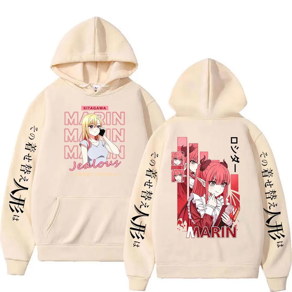 Hot Sale Anime Marin Kitagawa My Dress Up Darling Hoodies Y2K Men Women Casual Streetwear Vintage Printed Sweatshirt Perfect for Commute & Loungewear
