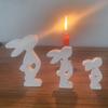 Easter Rabbit Silicone Mold 3D Heart Rabbit Candle Mold DIY Aromatherapy Candle Making Tool Resins Gypsum Mold Birthday