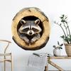 Creative 3D Simulation Tree Hole Raccoon Living Room Bedroom Background Wall Stickers
